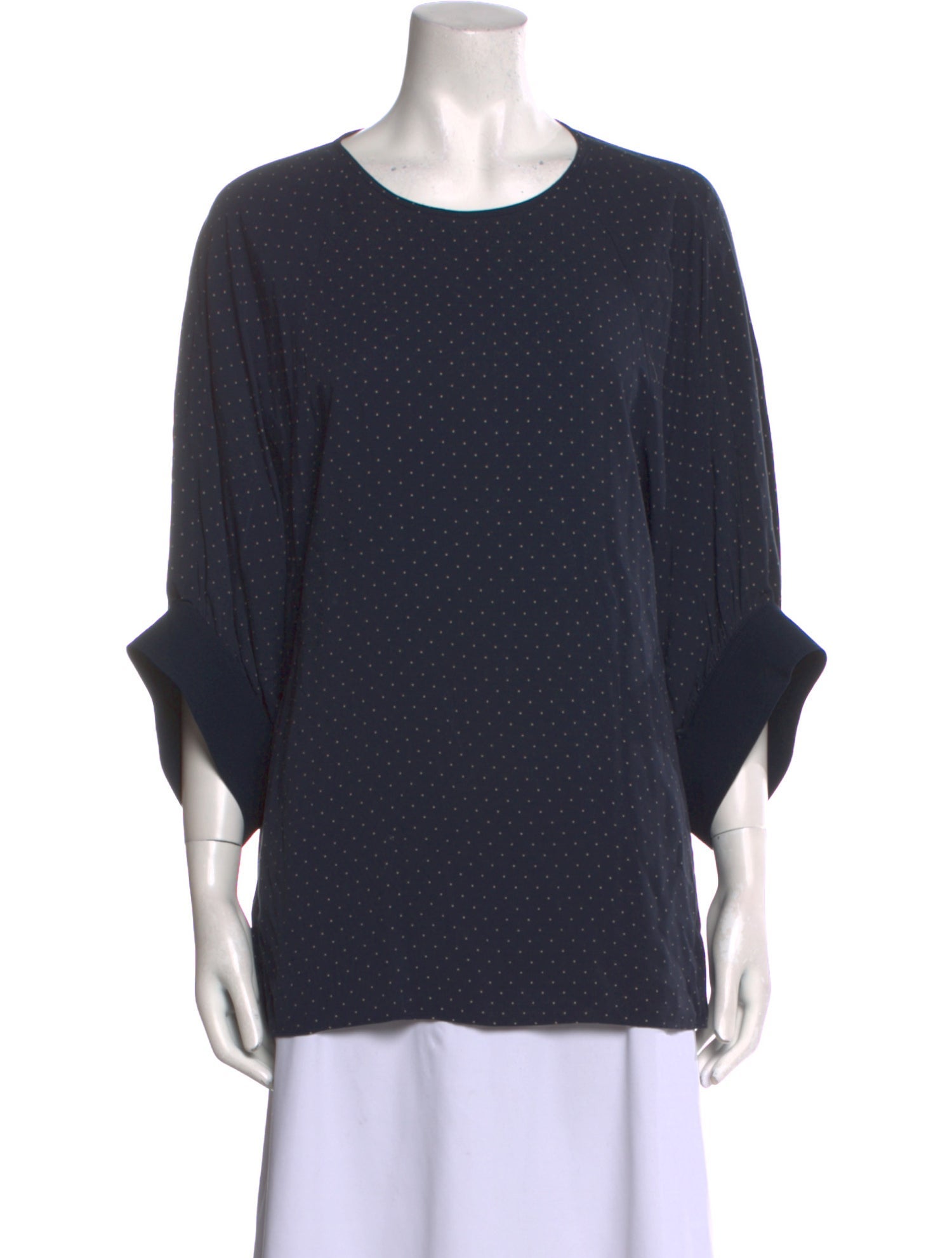 Tibi Scoop Neck Three-Quarter Sleeve Sweatshirt